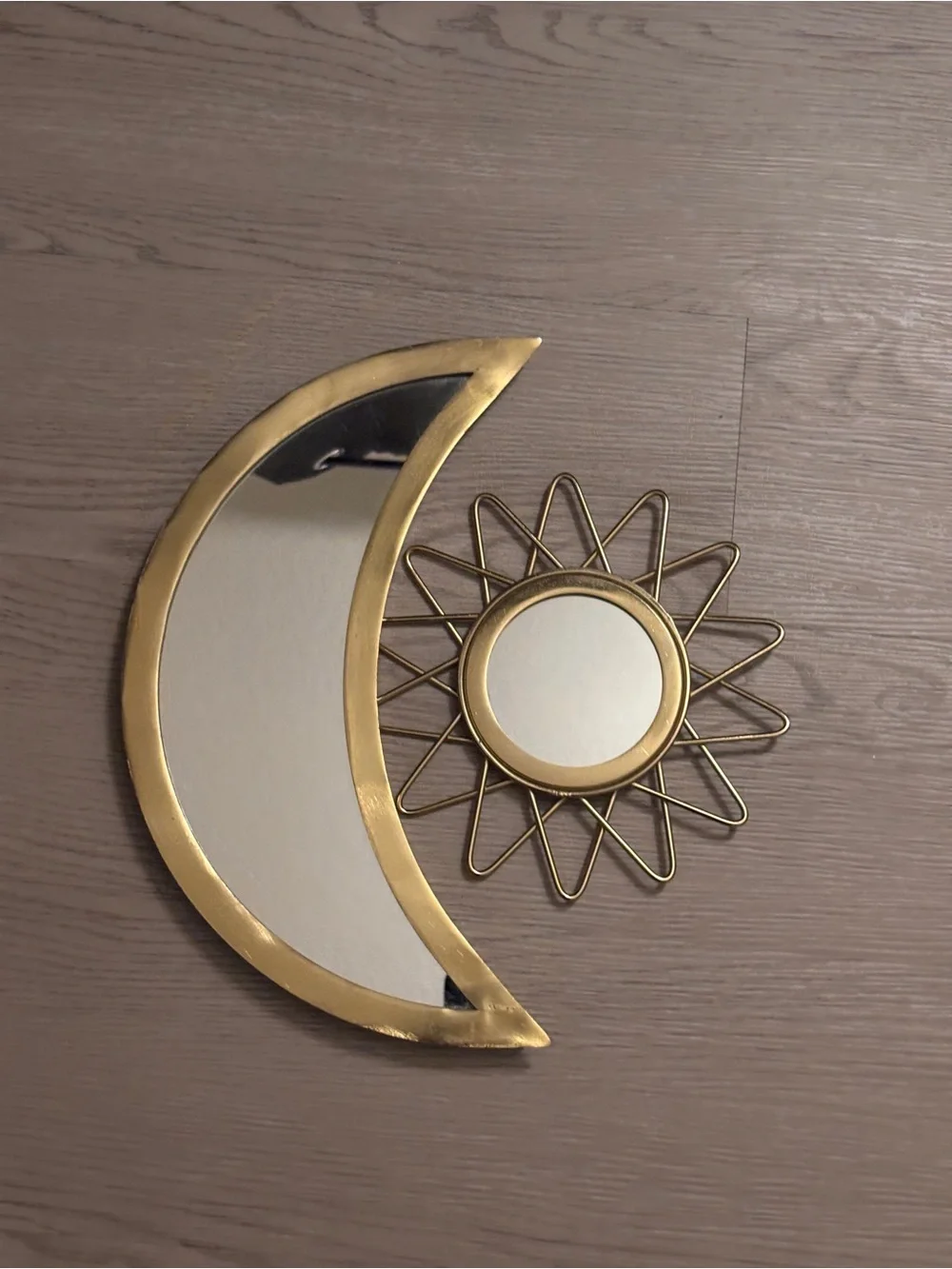 Gold Moon and Sun Wall Mirror Set - Decorative Home Accent